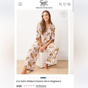 Printfresh Pink Leopard-Print Relaxed Pajama Set- NEW WITH TAGS